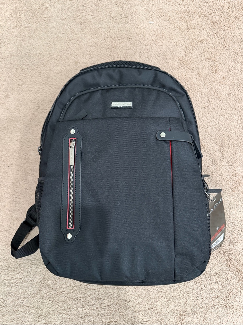 Everyday Black Backpack with Red Trim - Travel & Work